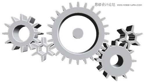 CorelDRAW软件绘制立体金属齿轮图片