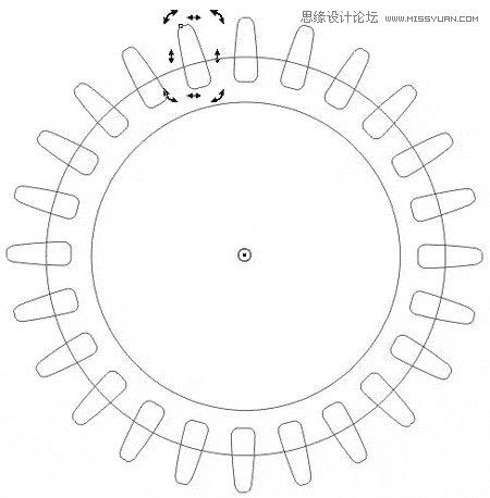 CorelDRAW软件绘制立体金属齿轮图片