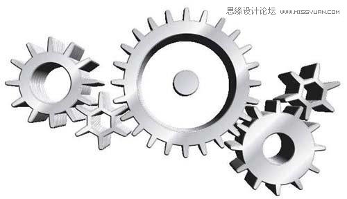 CorelDRAW软件绘制立体金属齿轮图片