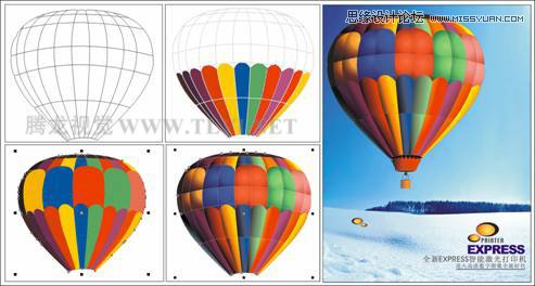 CorelDRAW绘制彩色热汽球海报图片