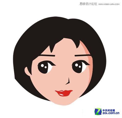 Coreldraw绘制可爱大眼美女头像图片