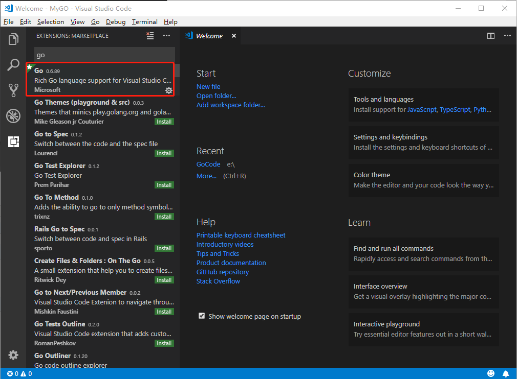 Go 语言 IDE 中的 VSCode 配置使用教程