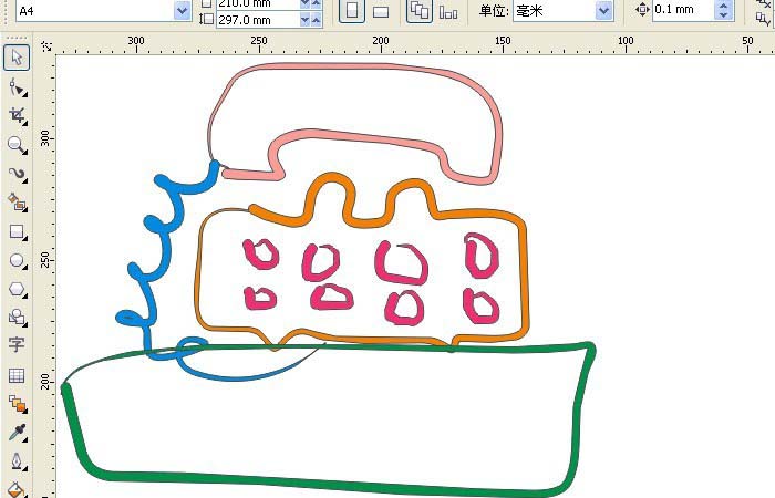 cdr怎么绘制老式电话机图形?