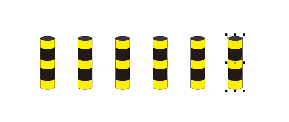 cdr怎么设计路边防护柱? cdr防护柱的设计方法