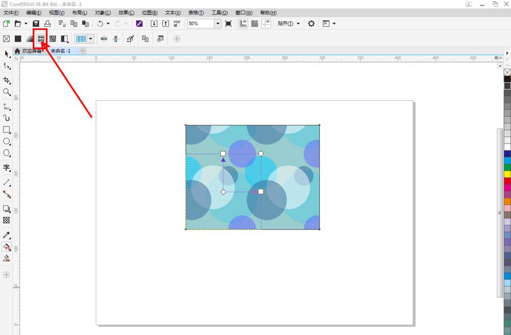 cdr怎么填充彩色糖果甜点图案?