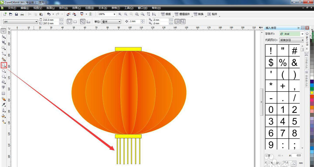 cdr怎么画精美灯笼? cdr立体红灯红的画法