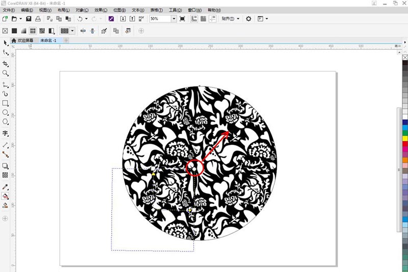 cdr图形怎么快速填充黑色林地图案?