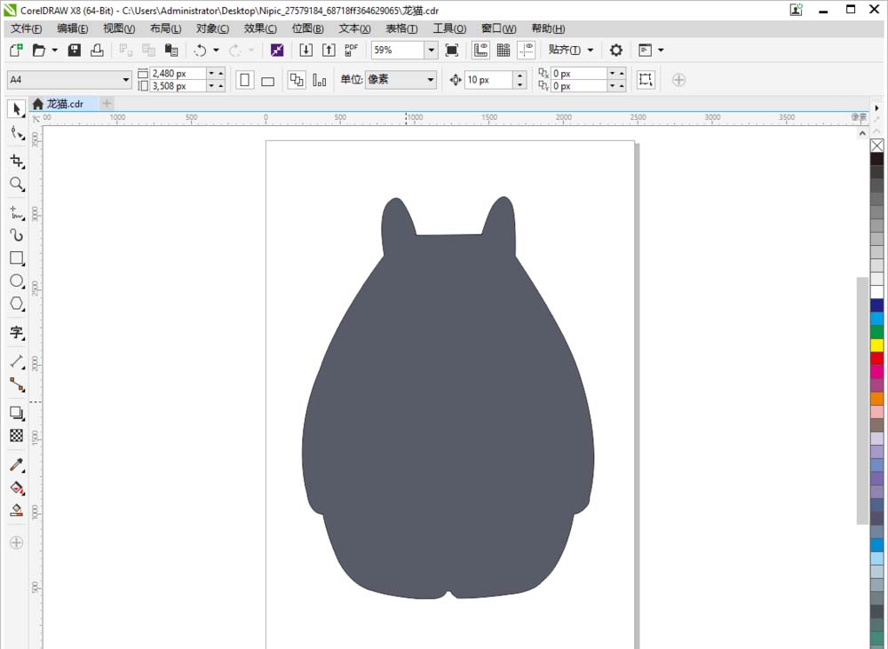 cdr手绘龙猫卡通图案? cdr龙猫画法