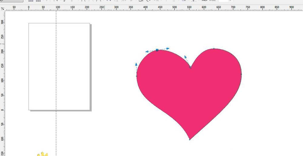 cdr怎么快速制作一个空心的卡通心形?