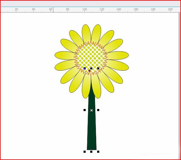 cdr怎么画卡通效果的向日葵? cdr手绘向日葵的教程