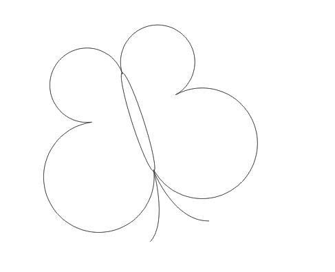 cdr怎么绘制简笔画效果的蝴蝶图形?