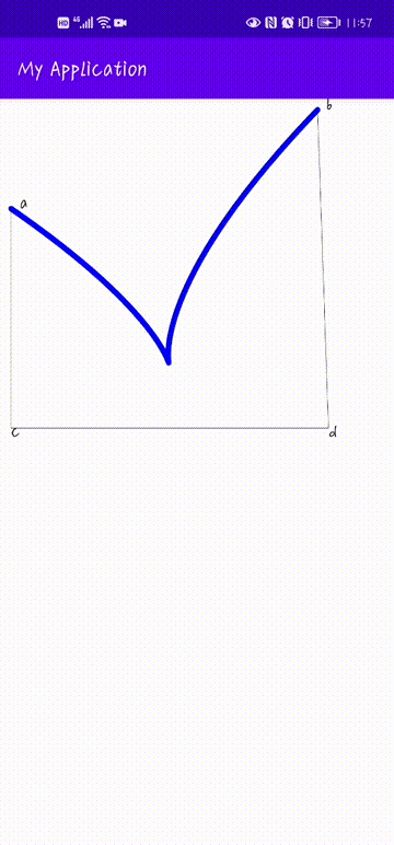 Android自定义View绘制贝塞尔曲线实现流程