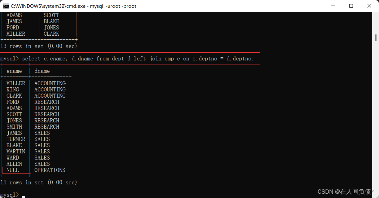 MySql连接查询方式详解