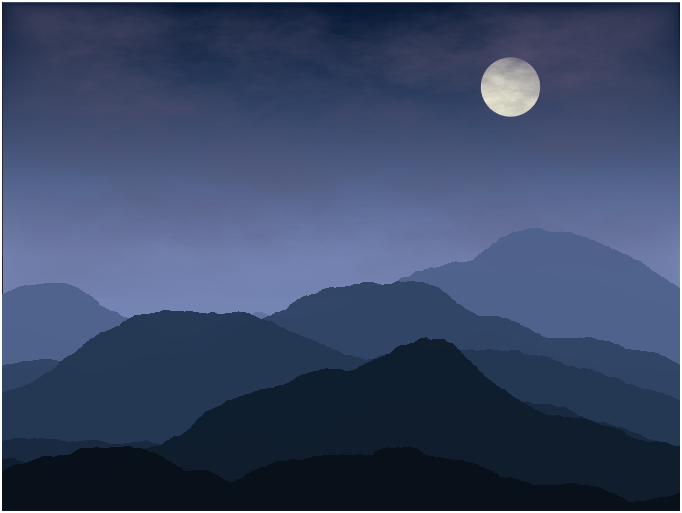 利用Matlab实现绘制中秋山间秋月和皓月当空效果