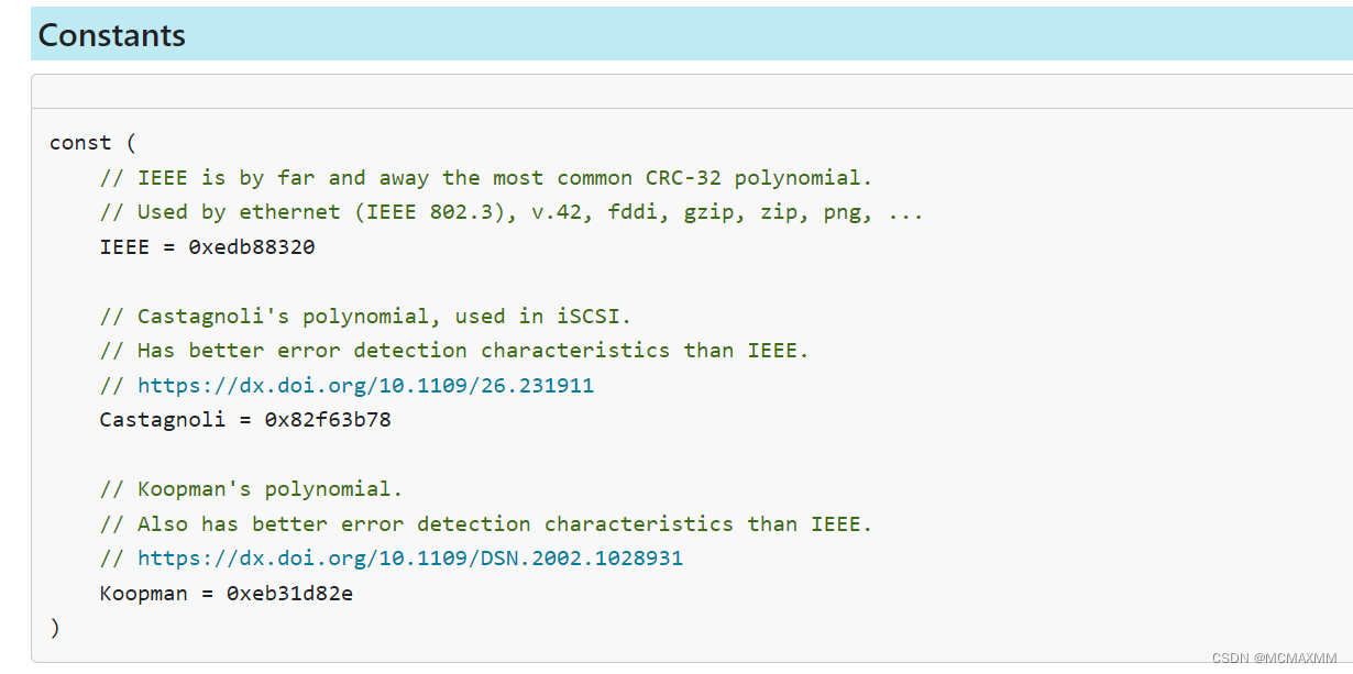 golang标准库crc32的使用样例